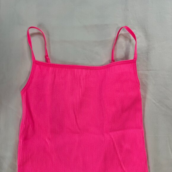 Aritzia Sunday Best Hot Pink Ribbed Bodycon Spaghetti Strap Dress | Size XS/S - Picture 3 of 5
